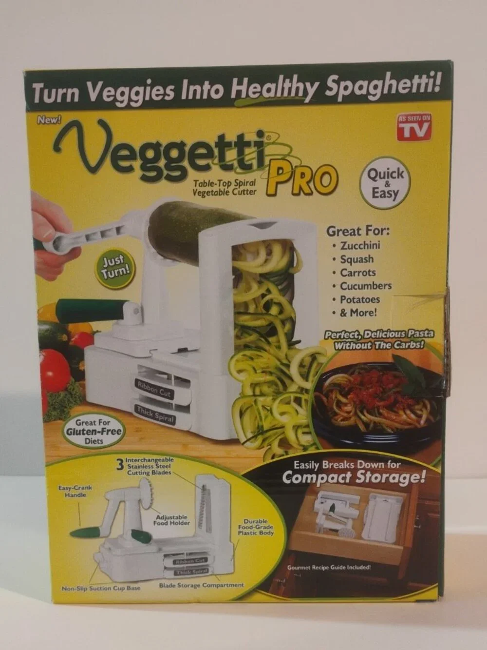 VEGGETTI PRO - Spiralizer Vegetable Slicer Blade Pasta Vegetables Veggie - NEW